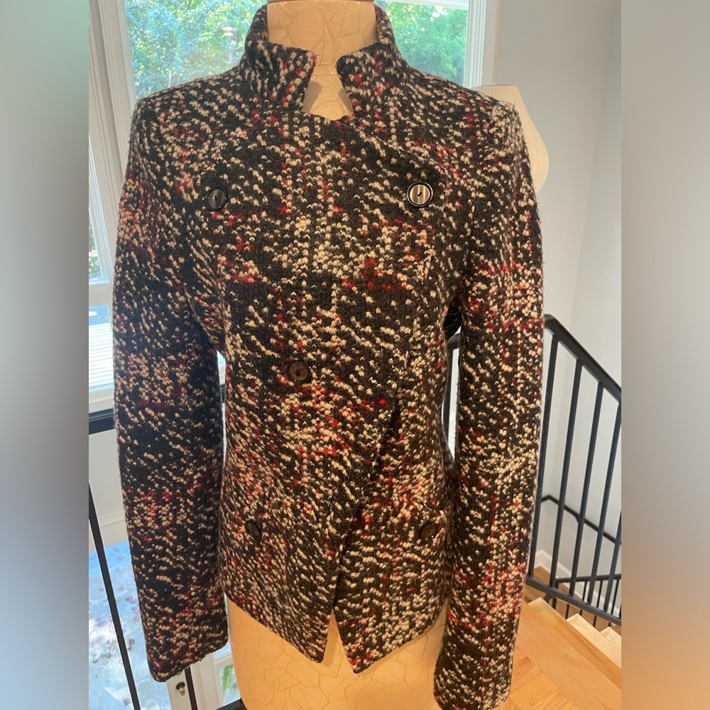 Zara Asymetrical Tweed Wool Jacket